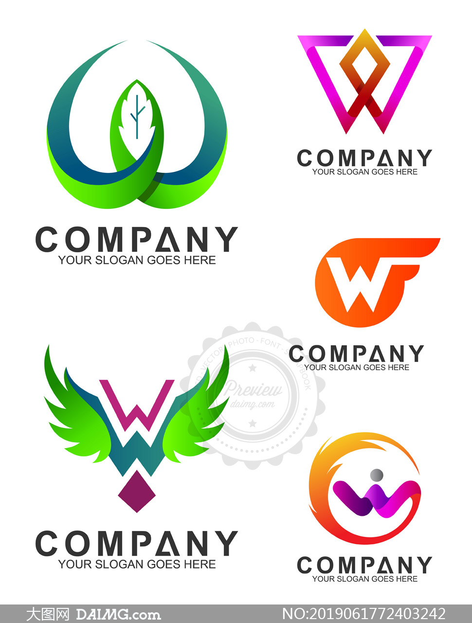 W字母标志设计 从素材到插画的创意视觉之旅
